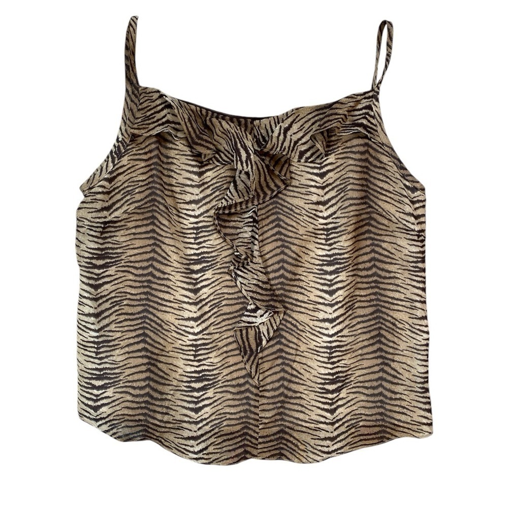 Vintage Y2K Liz Claiborne Tiger Print Spaghetti Strap Cami Top